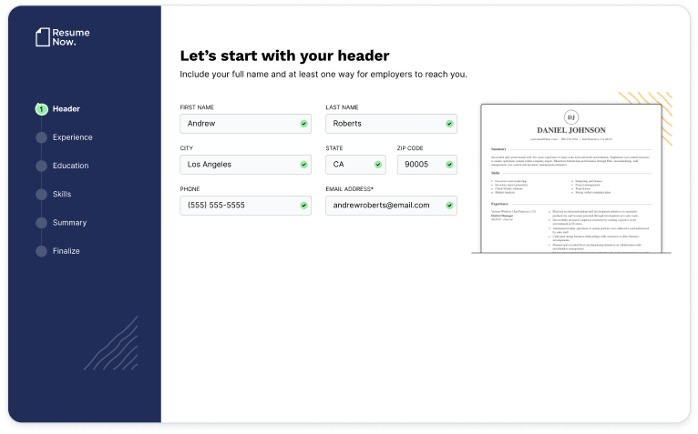 CV Contact Information Filled CV Contact Information Filled