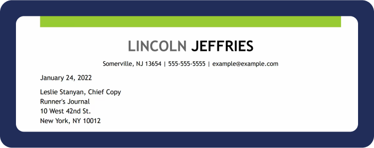 Cover Letter Header Cover Letter Header
