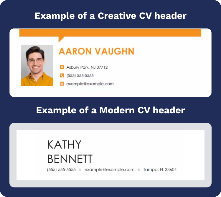 Example Of Creative Cv Header Example Of Creative Cv Header