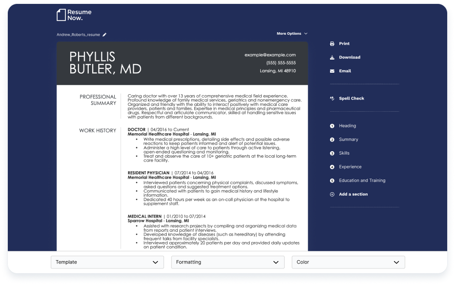 Format and finishing the resume Format and finishing the resume