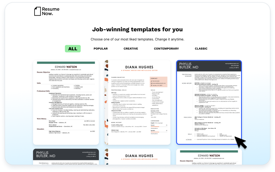 Recommended templates Recommended templates