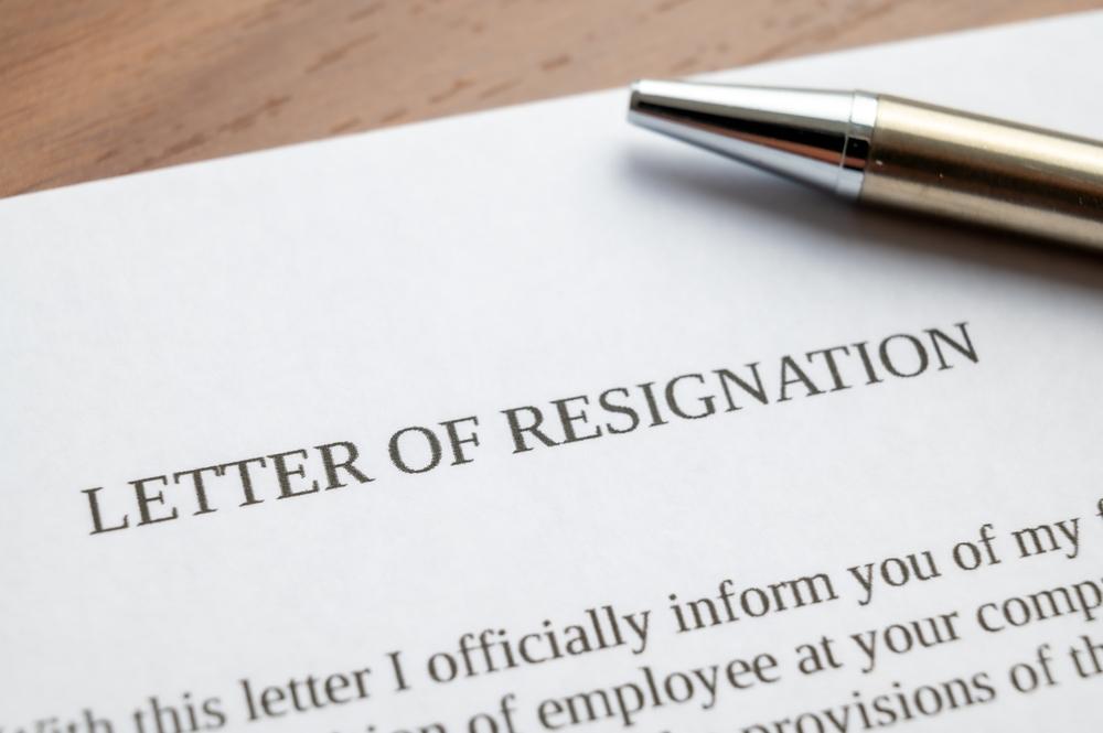 letter of resignation