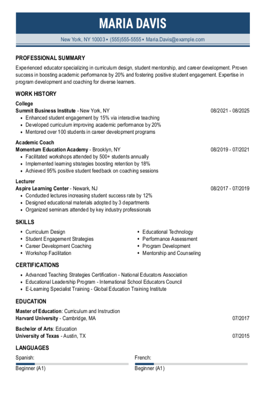 College Resume: Examples & Templates College Resume: Examples & Templates