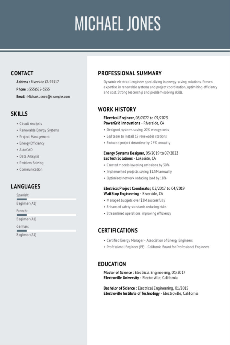 Electrical Engineering Resume: Examples & Templates Electrical Engineering Resume: Examples & Templates