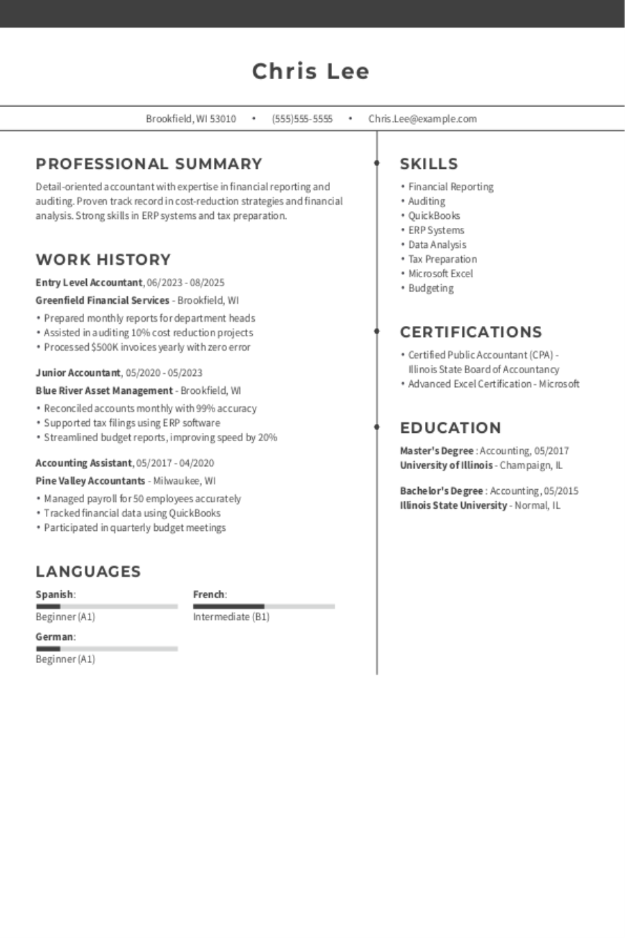 Accountant Resume: Examples & Templates Accountant Resume: Examples & Templates