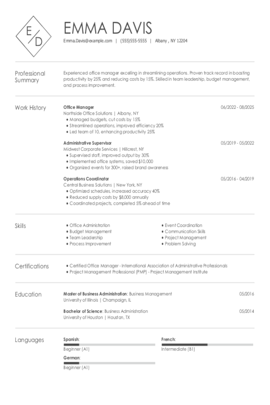Office Manager Resume: Examples & Templates Office Manager Resume: Examples & Templates