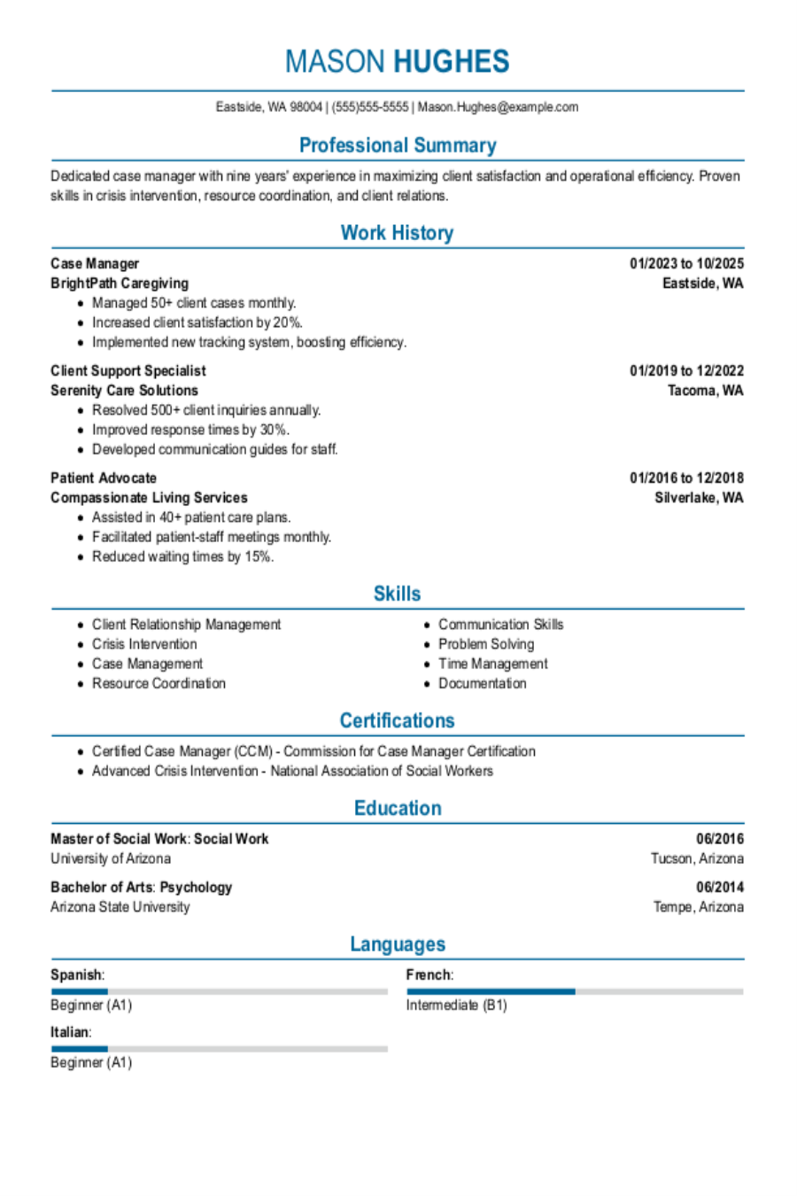 Case Manager Resume: Examples & Templates Case Manager Resume: Examples & Templates