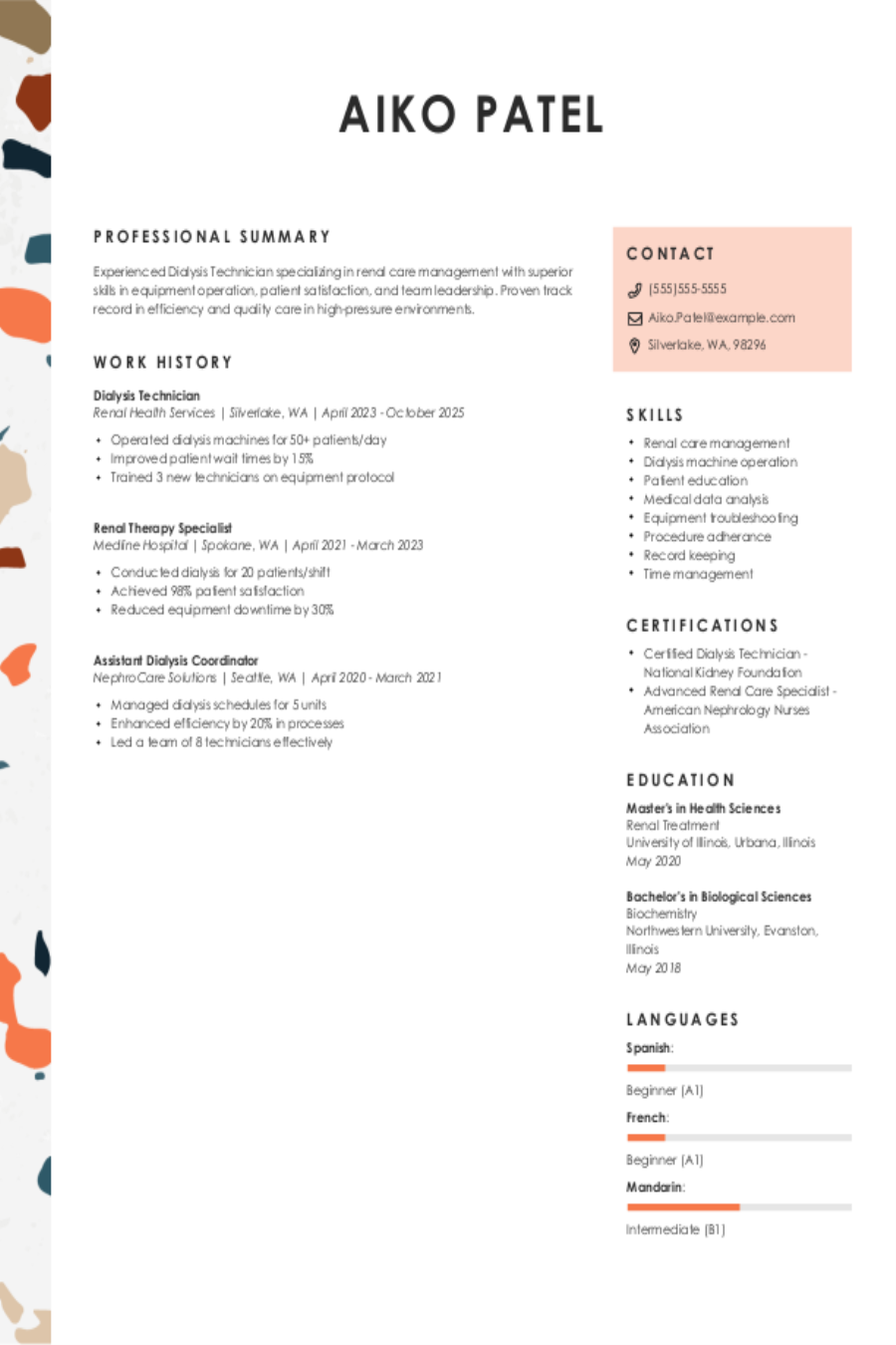 Dialysis Technician Resume: Examples, Templates and Tips Dialysis Technician Resume: Examples, Templates and Tips