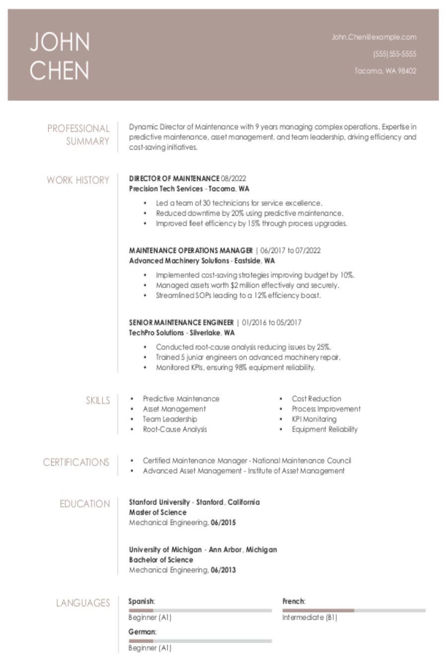 Maintenance Director Resume: Examples, Templates and Tips  Maintenance Director Resume: Examples, Templates and Tips