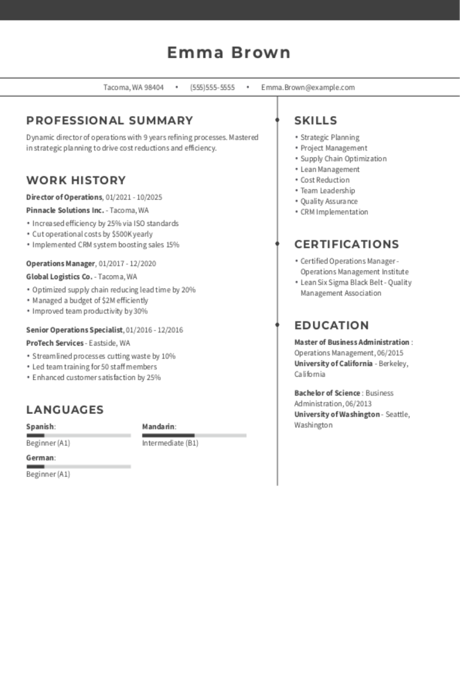 Director of Operations Resume: Examples, Templates & Tips for 2025 Director of Operations Resume: Examples, Templates & Tips for 2025
