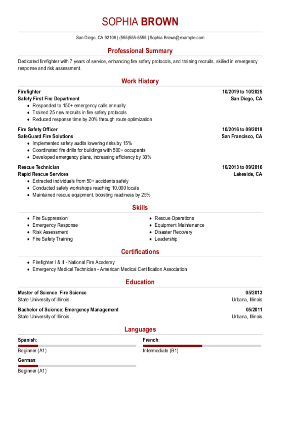Firefighter Resume: Examples, Templates & Tips Firefighter Resume: Examples, Templates & Tips