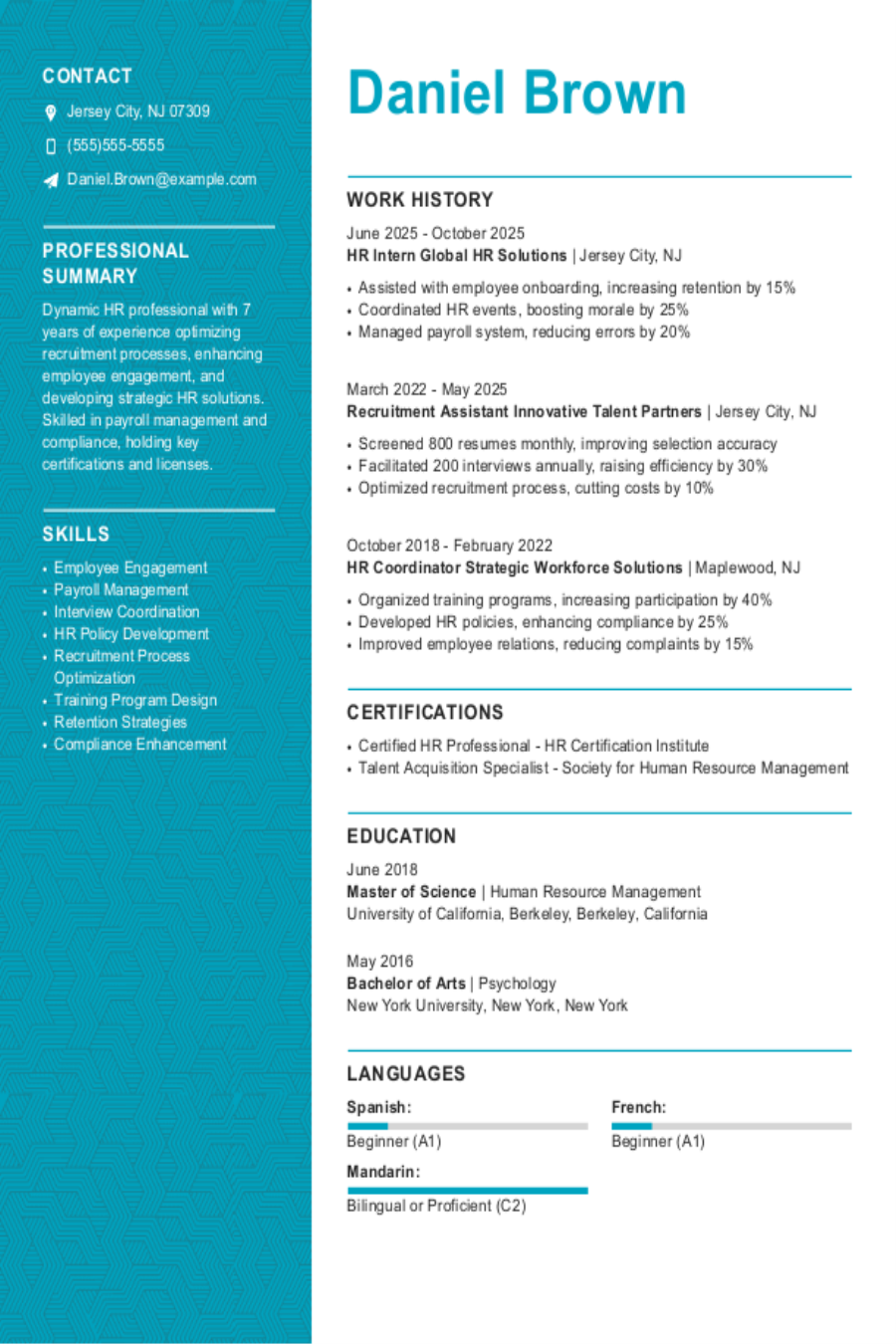 HR Intern Resume: Examples, Sample & Skills HR Intern Resume: Examples, Sample & Skills