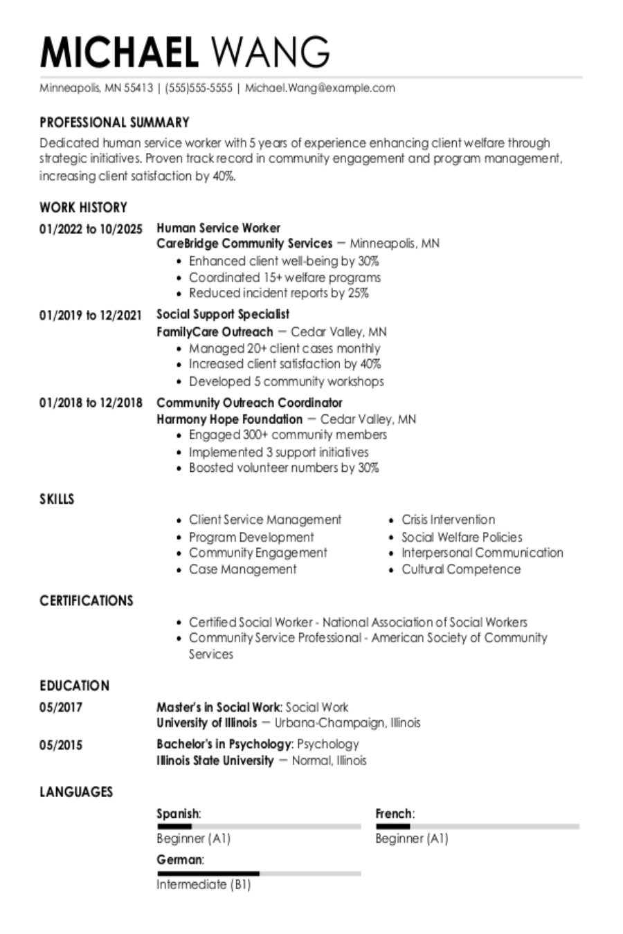 Human Service Worker Resume: Examples, Templates & Tips for 2025 Human Service Worker Resume: Examples, Templates & Tips for 2025