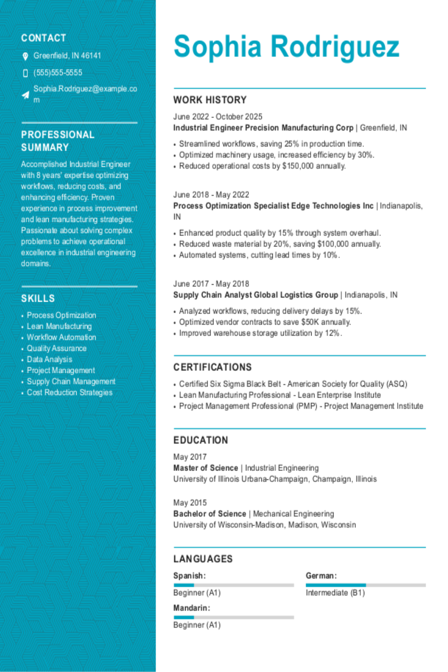 Industrial Engineer Resume: Examples, Templates and Tips Industrial Engineer Resume: Examples, Templates and Tips