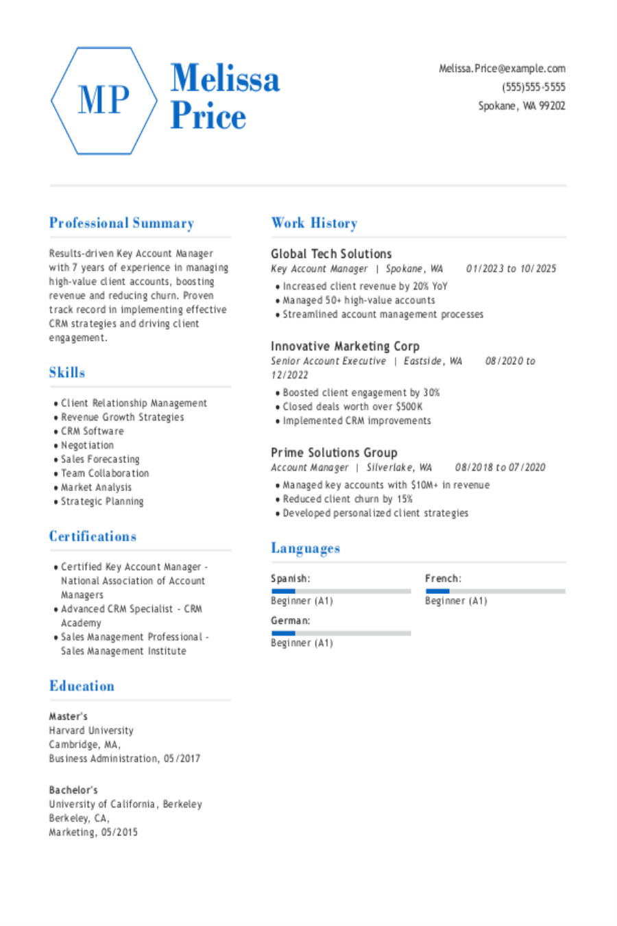 Key Account Manager Resume: Examples & Templates Key Account Manager Resume: Examples & Templates
