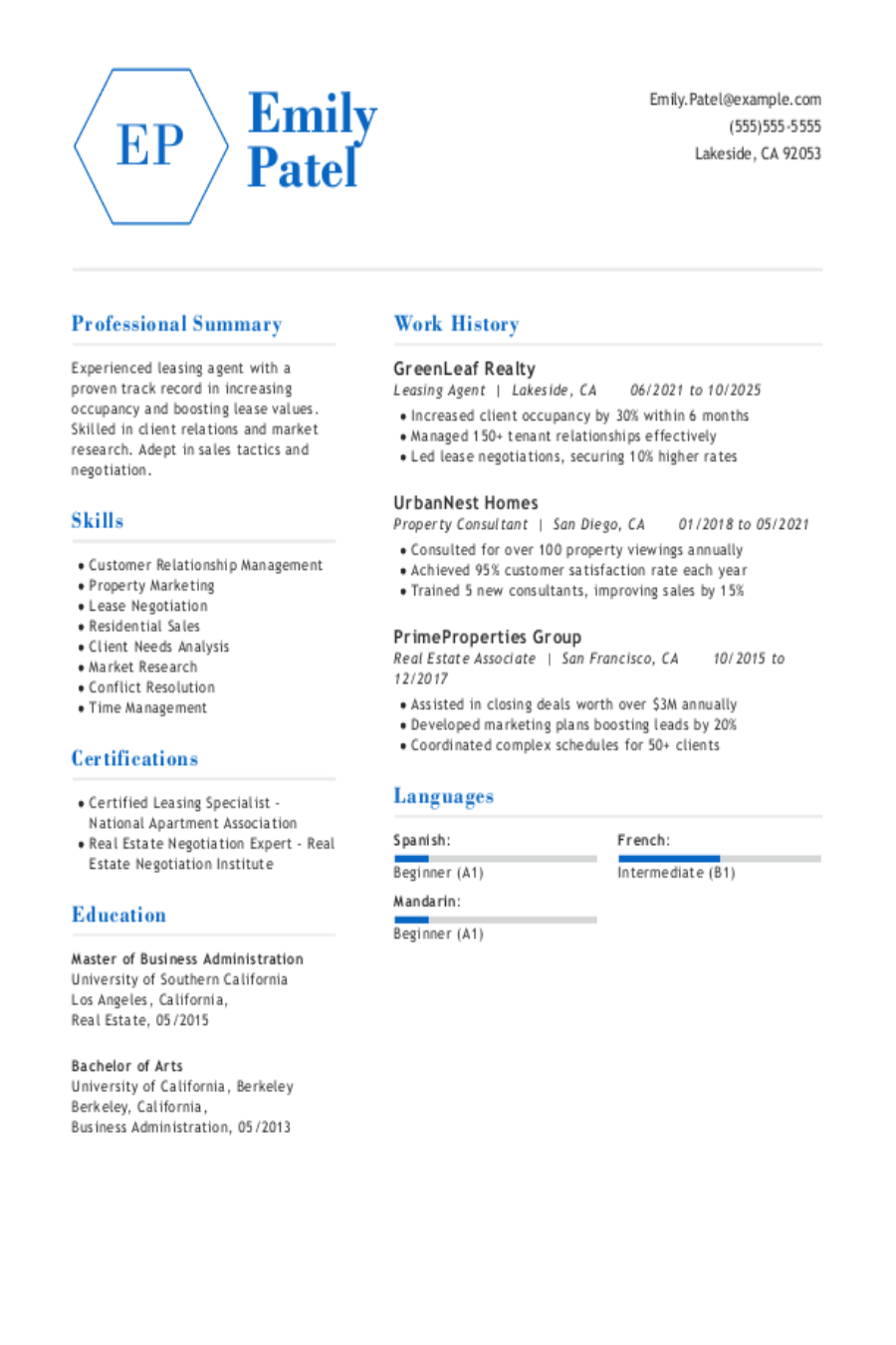Leasing Agent Resume: Examples, Templates & Tips for 2025 Leasing Agent Resume: Examples, Templates & Tips for 2025