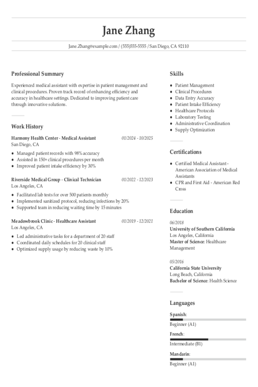 Medical Assistant Resume: Examples & Templates Medical Assistant Resume: Examples & Templates
