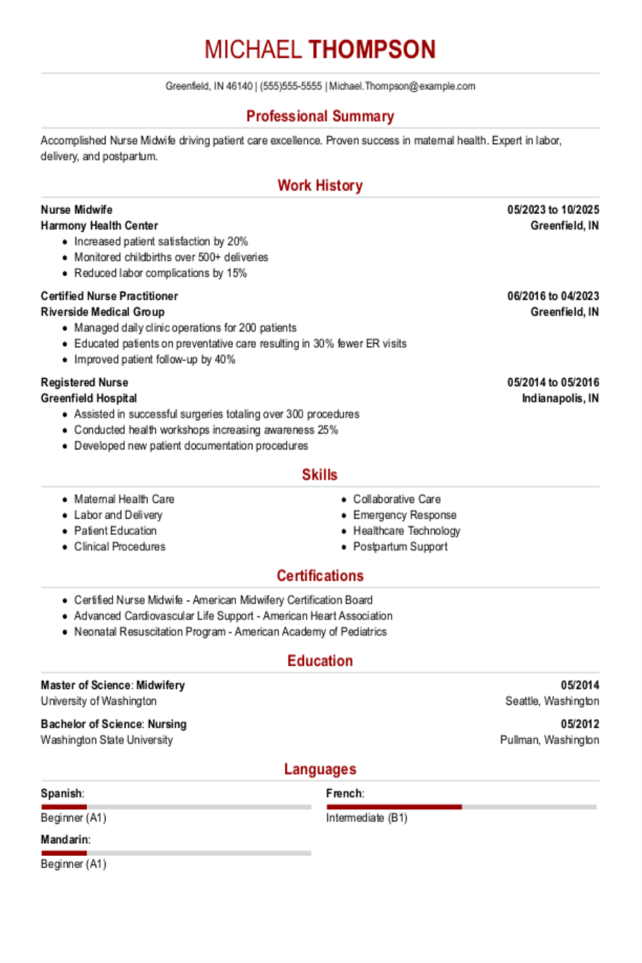 Nurse Midwife Resume Example Nurse Midwife Resume Example