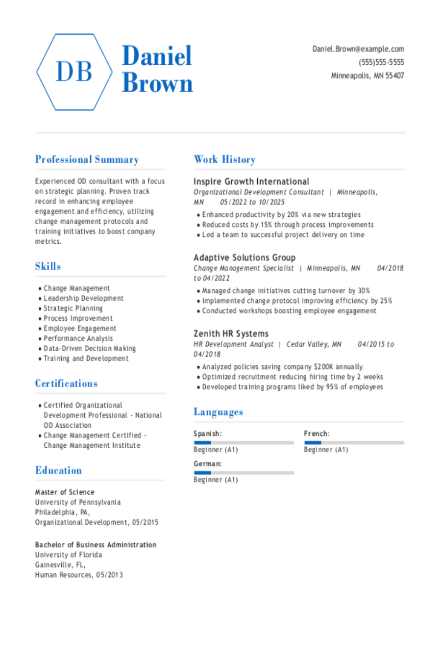 Organizational Development Consultant Resume Example Organizational Development Consultant Resume Example