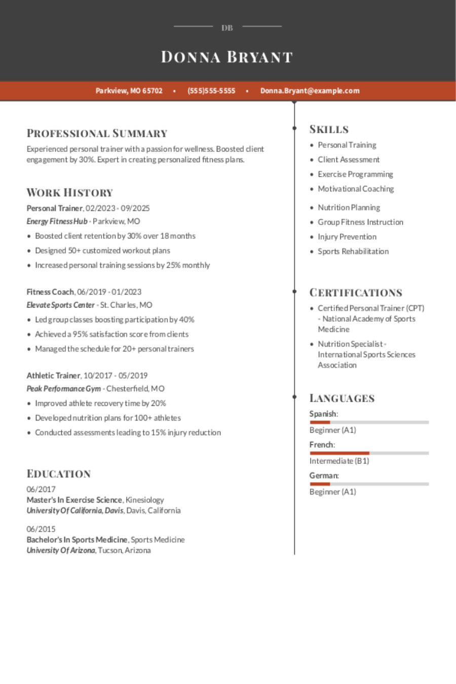 Personal Trainer Resume: Examples & Templates Personal Trainer Resume: Examples & Templates