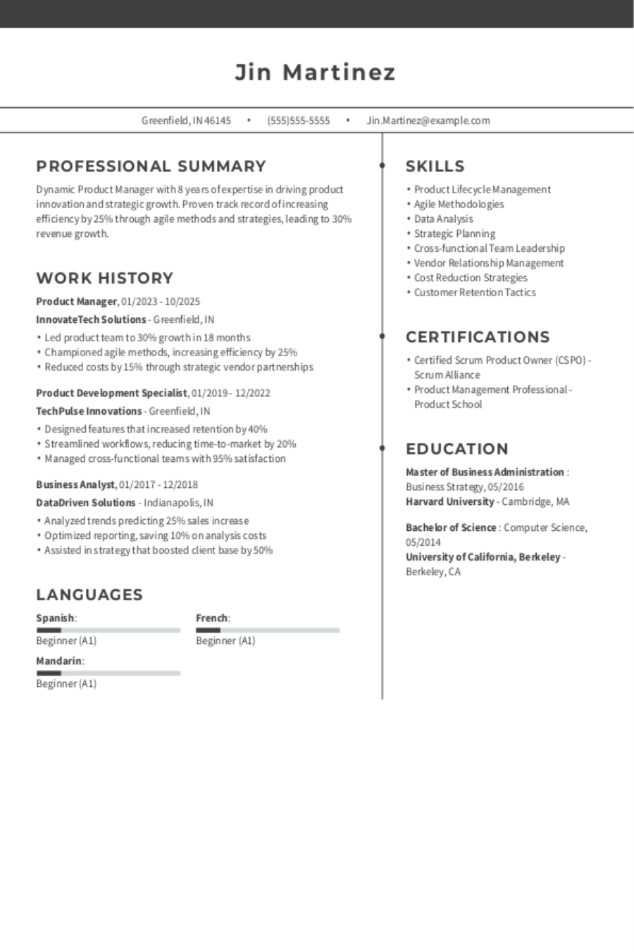 Product Manager Resume: Examples, Templates & Tips Product Manager Resume: Examples, Templates & Tips
