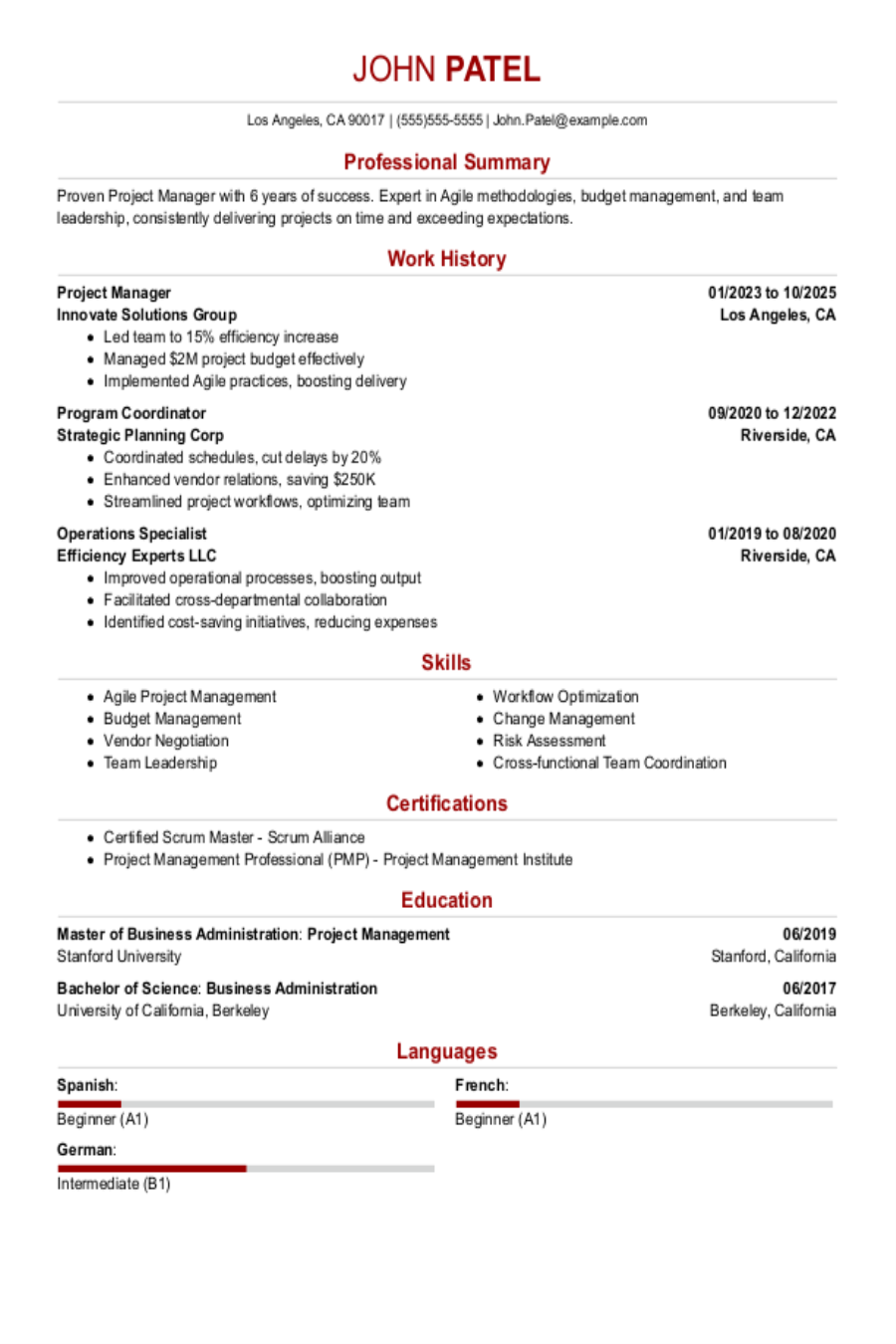 Project Manager Resume Examples - Templates, Skills & Writing Tips Project Manager Resume Examples - Templates, Skills & Writing Tips