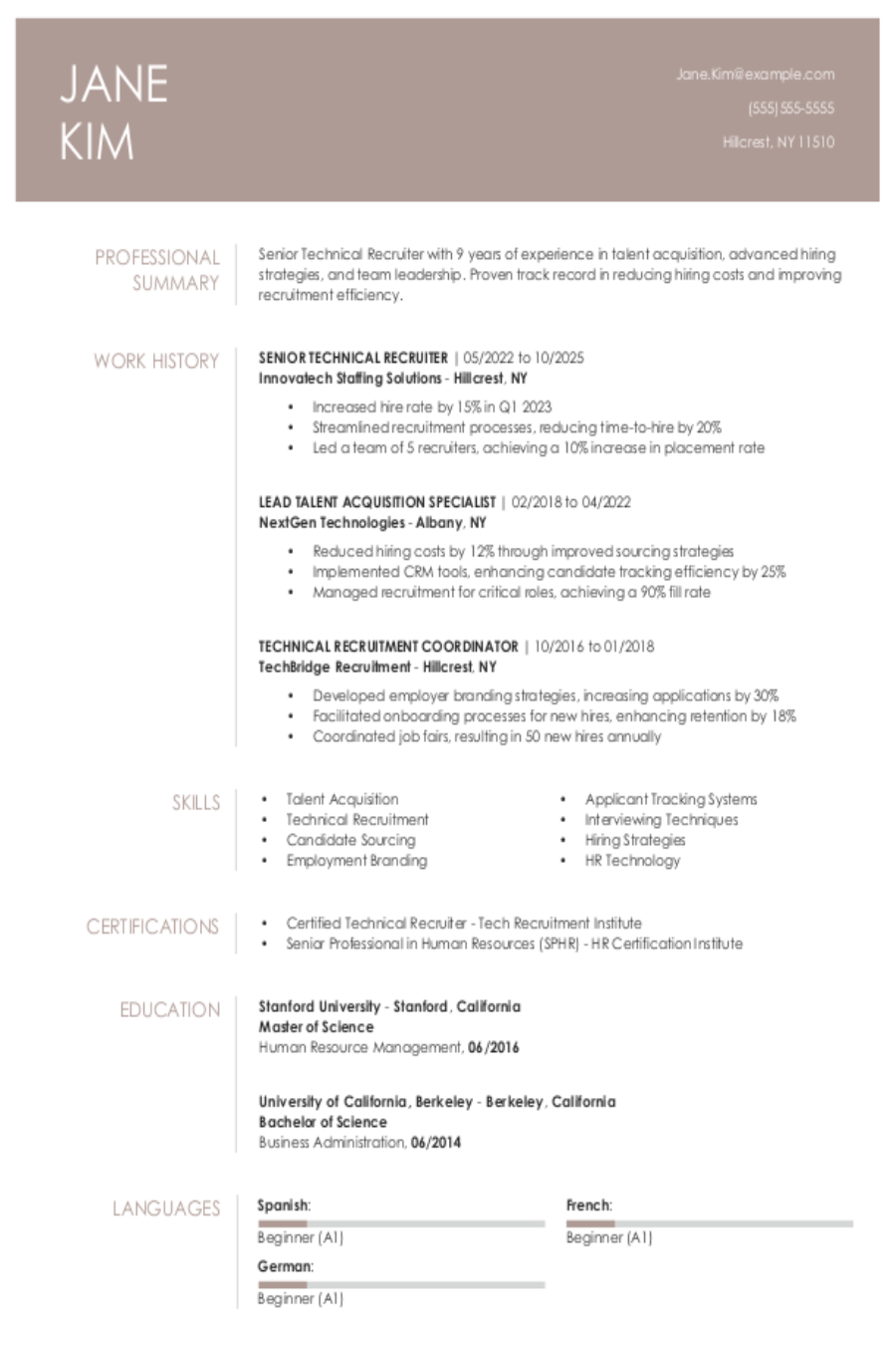 Recruiter Resume: Examples, Templates and Tips Recruiter Resume: Examples, Templates and Tips
