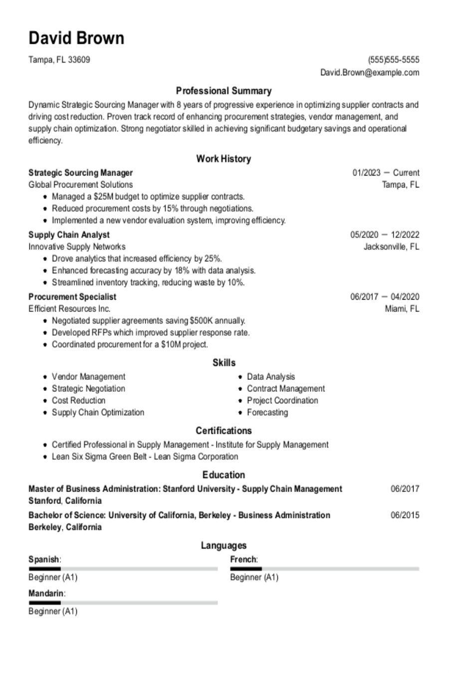 Sourcing Manager Resume: Examples, Template & Tips Sourcing Manager Resume: Examples, Template & Tips