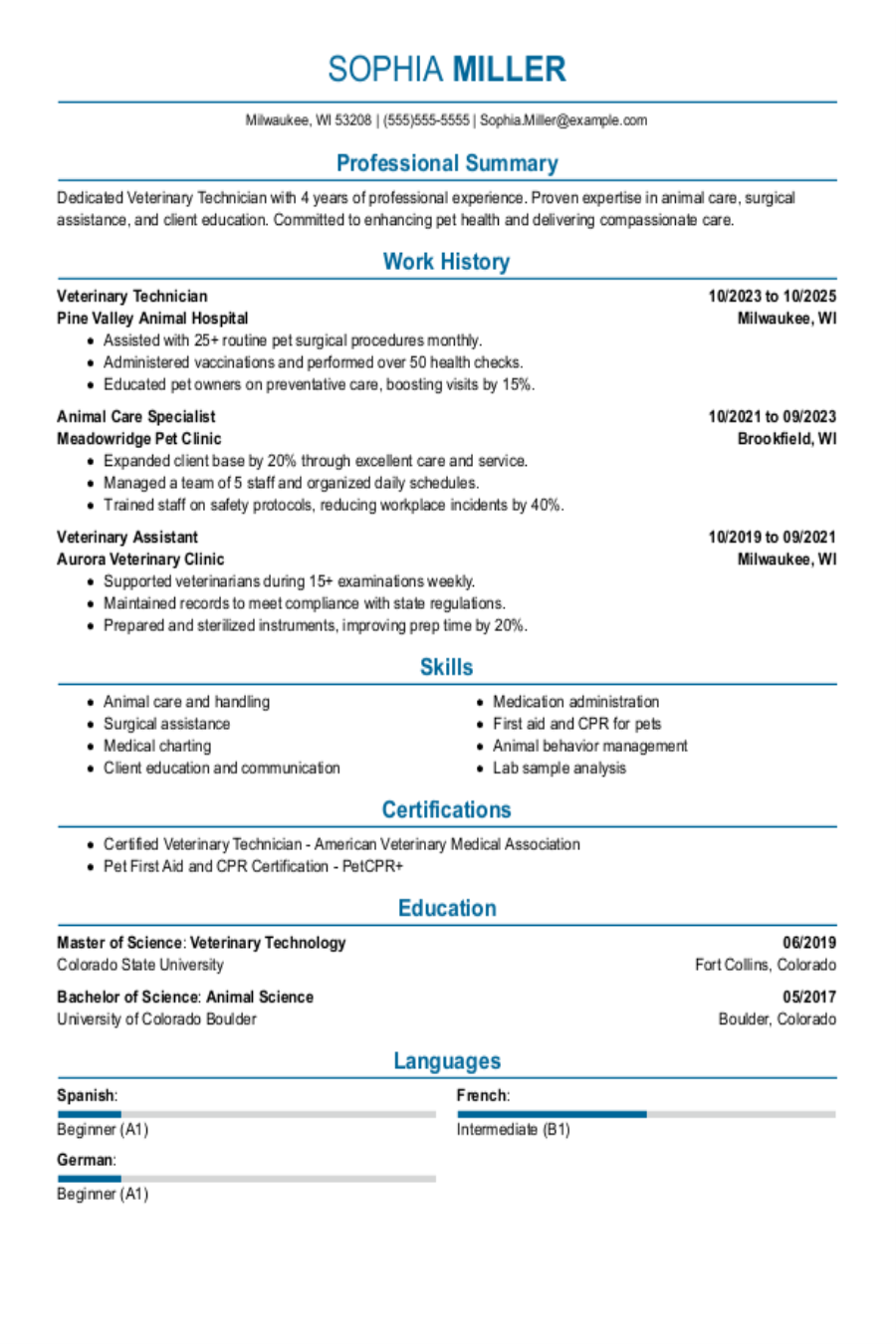 Vet Tech Resume: Examples, Templates & Tips Vet Tech Resume: Examples, Templates & Tips