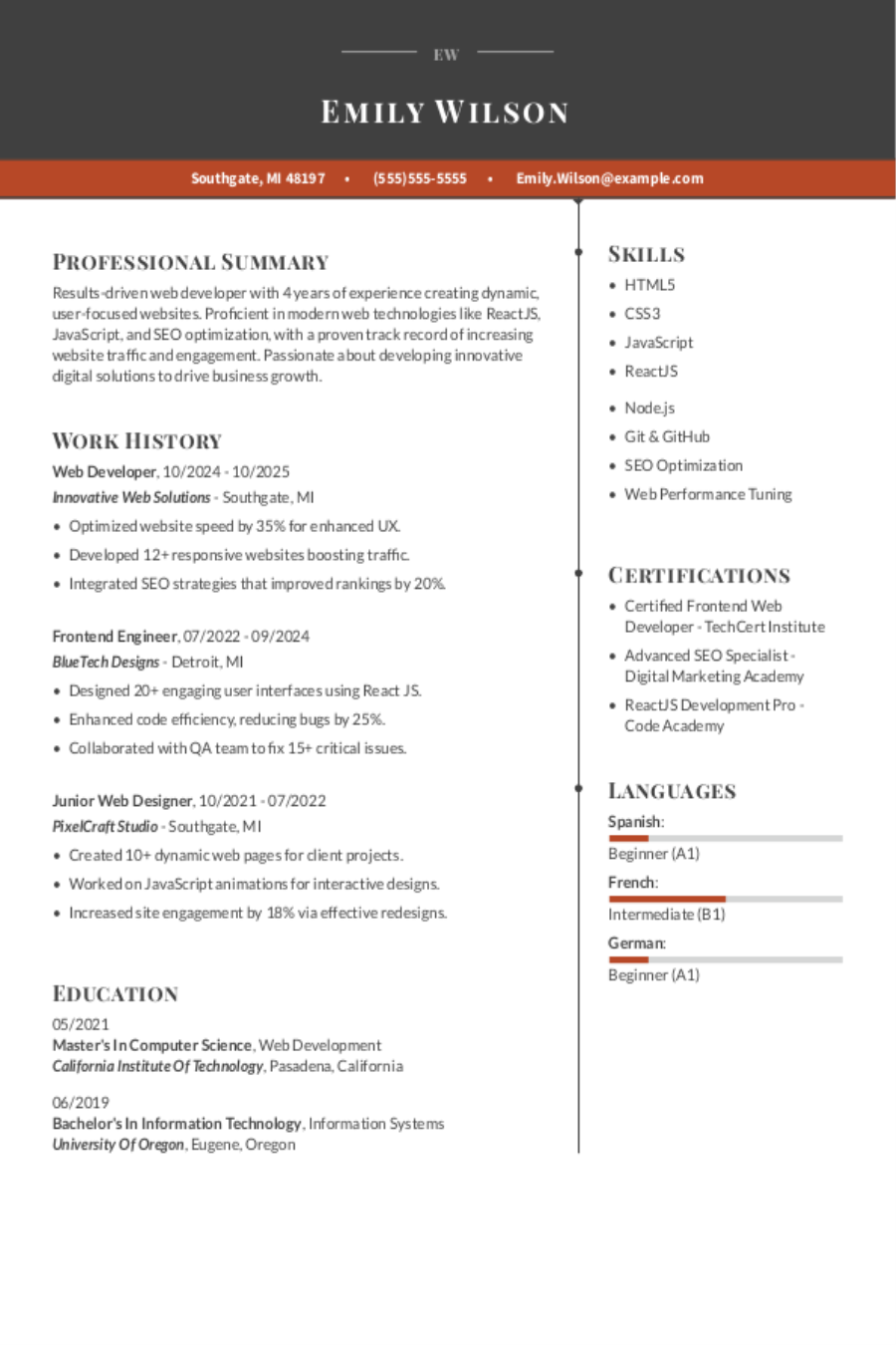 Web Developer Resume: Examples, Templates & Tips for 2025 Web Developer Resume: Examples, Templates & Tips for 2025