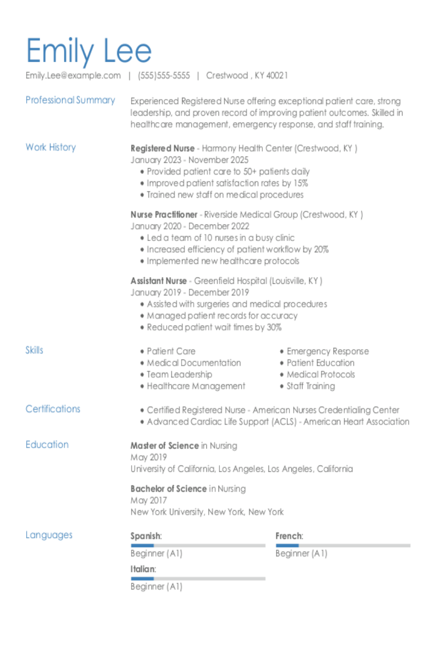 Nursing Resume: Examples & Templates for 2025 Nursing Resume: Examples & Templates for 2025