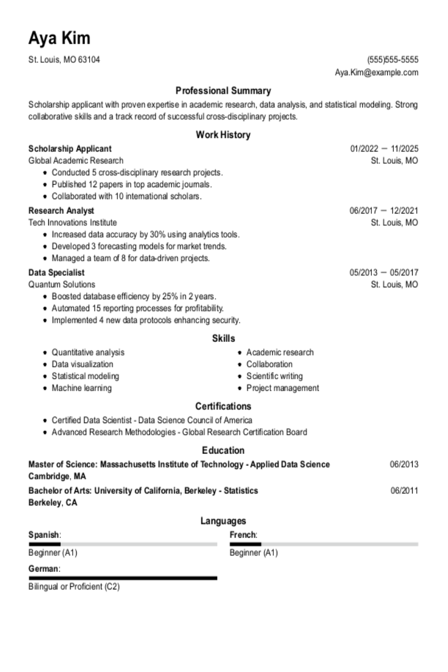Scholarship Resume: Examples, Template & How-to Guide Scholarship Resume: Examples, Template & How-to Guide