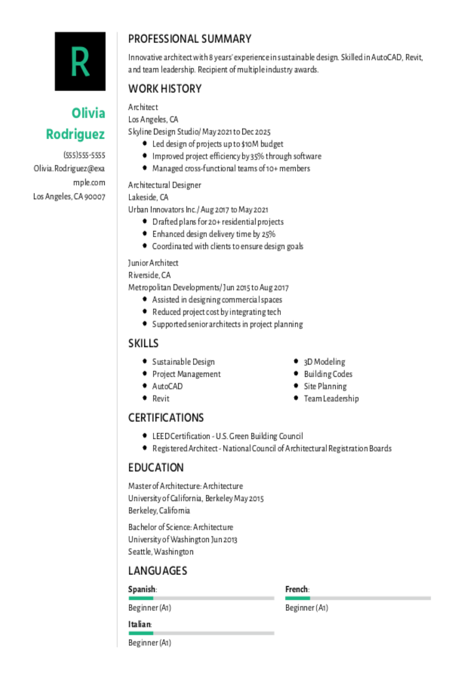 Top Architecture Resume Examples & Pro Writing Tips Top Architecture Resume Examples & Pro Writing Tips