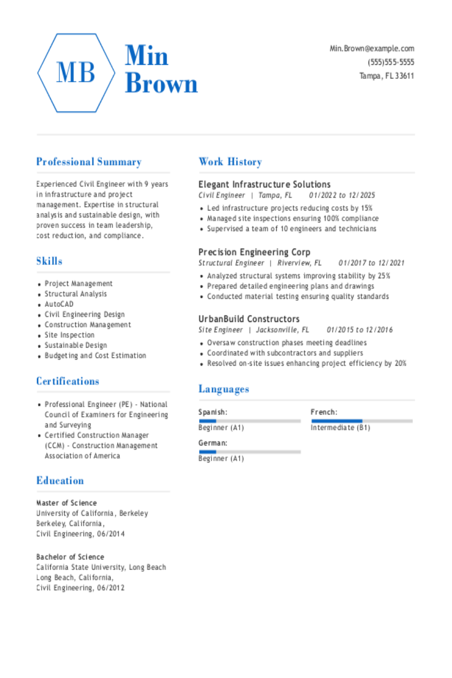 Civil Engineering Resume: Examples & Templates Civil Engineering Resume: Examples & Templates