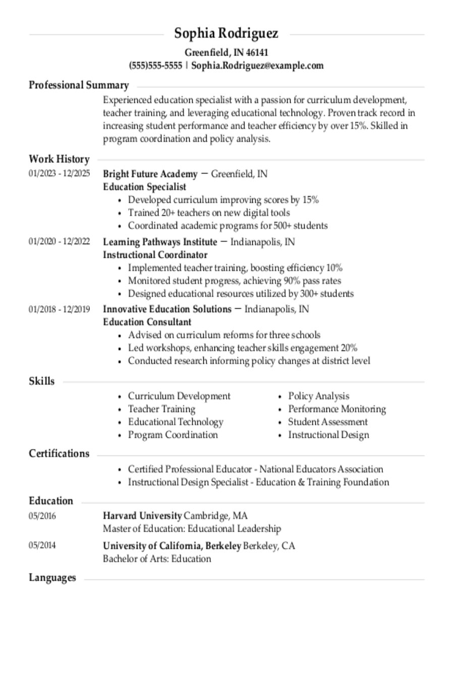 Education Resume: Examples & Templates Education Resume: Examples & Templates
