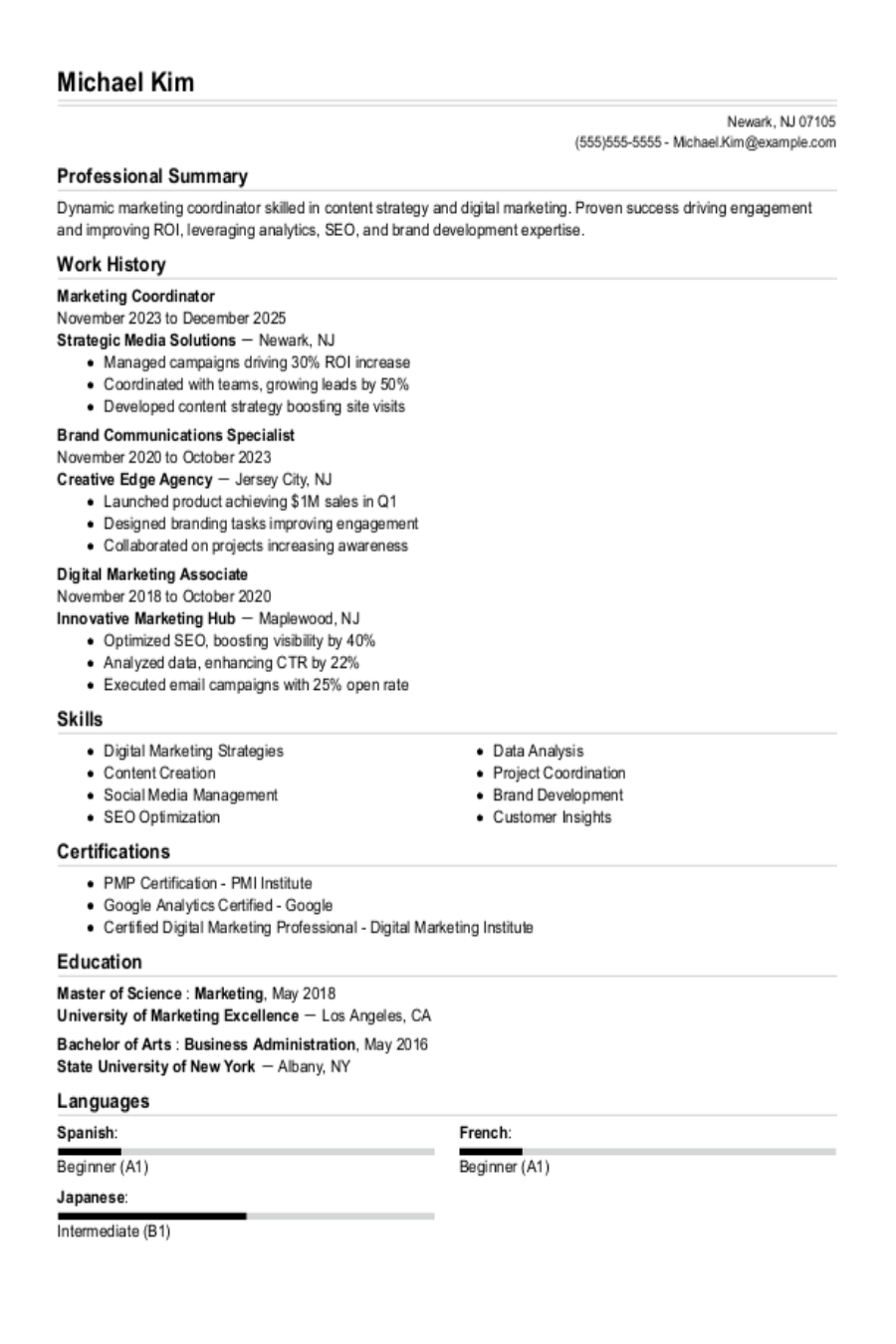 Marketing Coordinator Resume: Examples & Templates Marketing Coordinator Resume: Examples & Templates
