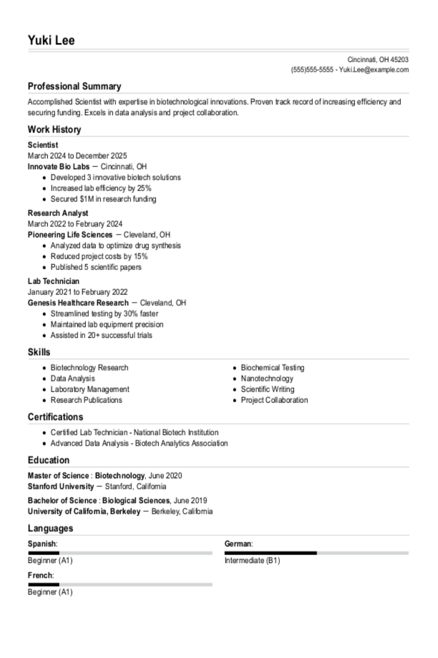 Interview-Winning Sciences Resume Examples and Tips Interview-Winning Sciences Resume Examples and Tips