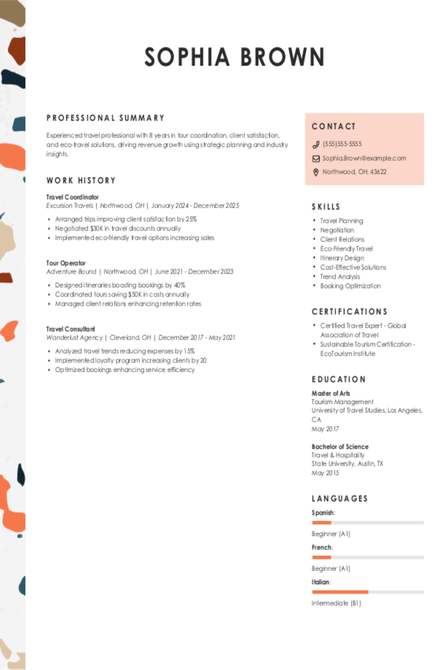 Travel Resume: Examples & Templates Travel Resume: Examples & Templates